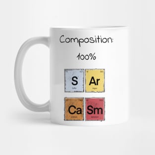 Science Sarcasm S Ar Ca Sm Elements of Humor Composition white Mug